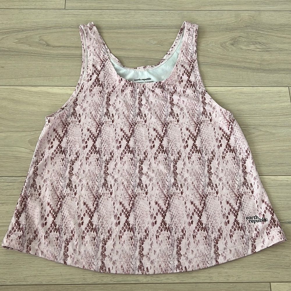 Earth Republic snakeskin print workout tank top